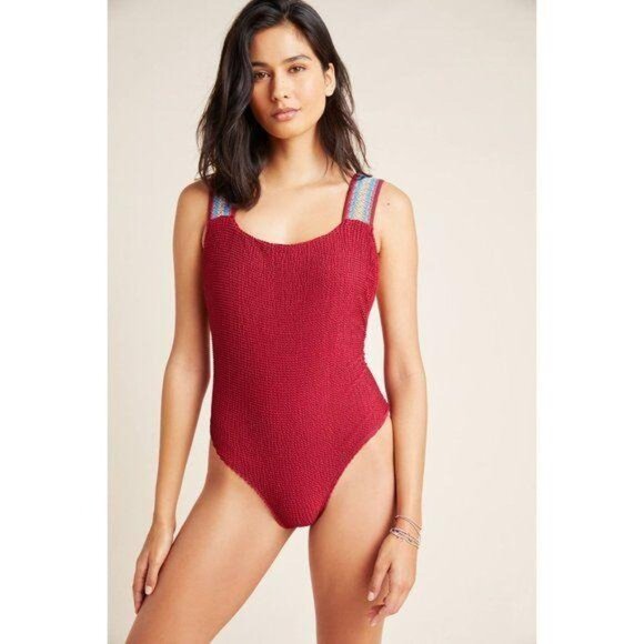 Anthropologie Seea Dana Embroidered One-Piece Swimsuit - Picture 4 of 13